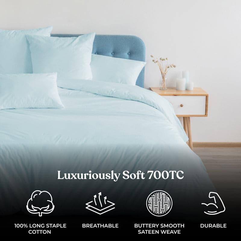 Buy Freyda Solid Bedsheet - Blue Bedsheets from Vaaree