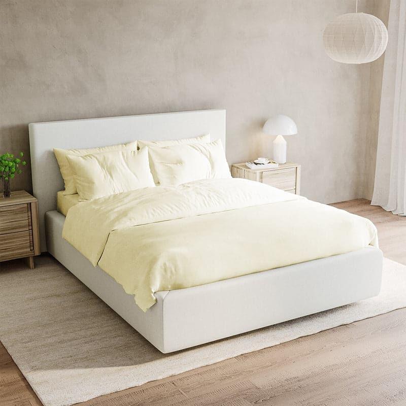 Buy Freyda Solid Bedsheet - Yellow Bedsheets from Vaaree