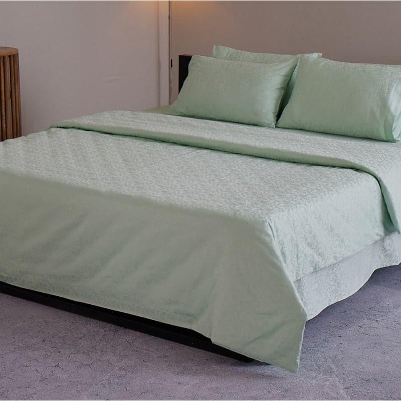 Buy Fruva Floral Bedsheet - Coral Green Bedsheets from Vaaree