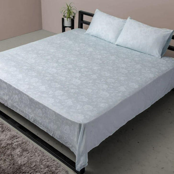 Buy Fruva Floral Bedsheet - Pale Blue Bedsheets from Vaaree