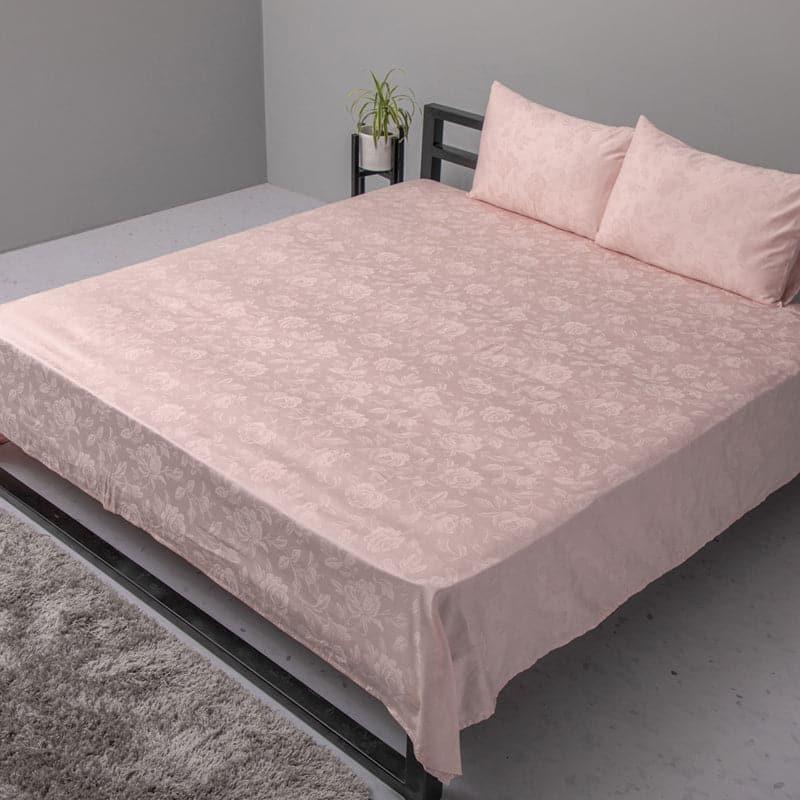 Buy Fruva Floral Bedsheet - Pale Pink Bedsheets from Vaaree