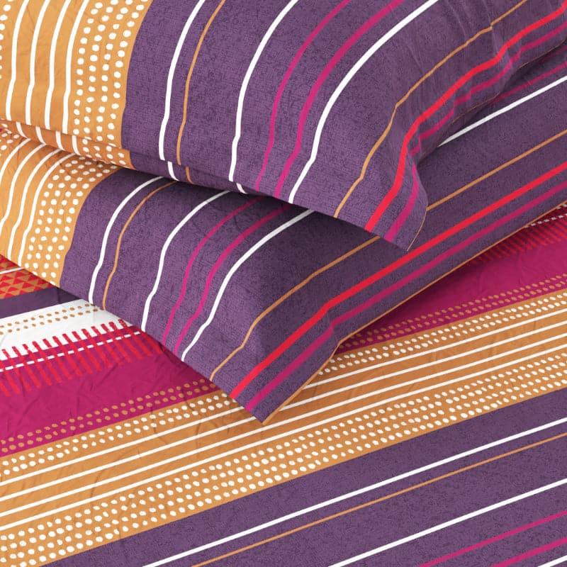 Buy Bedsheet - Hyta Striped Bedsheet - Dark Pink at Vaaree online