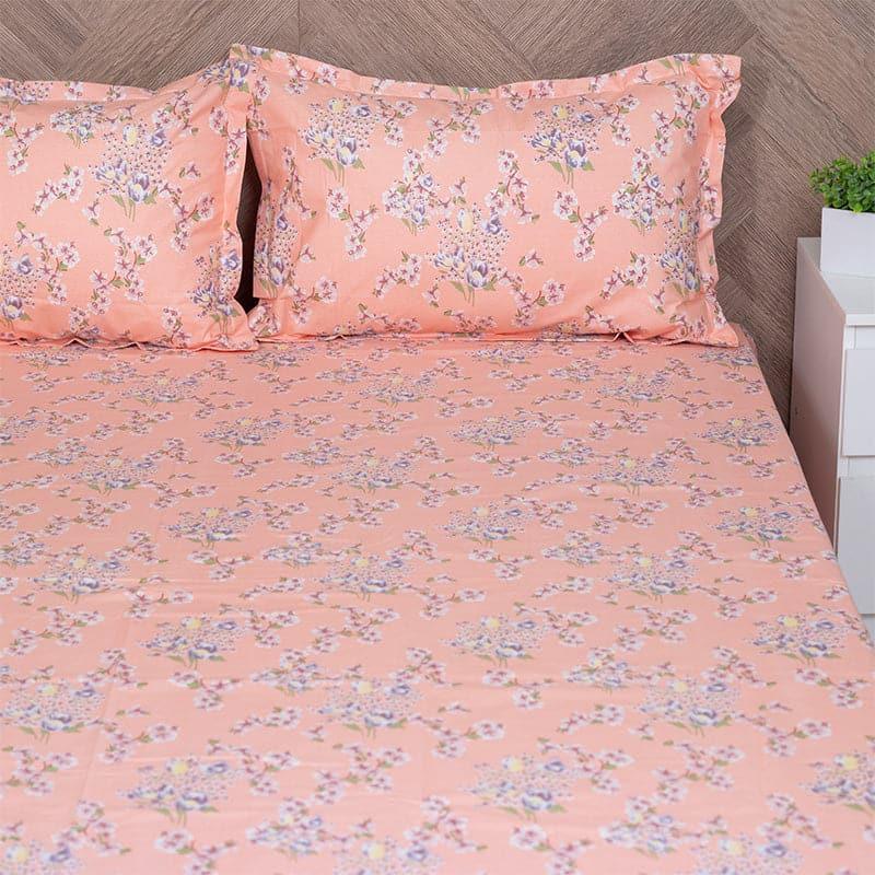 Buy Iktha Floral Bedsheet - Peach Bedsheets from Vaaree