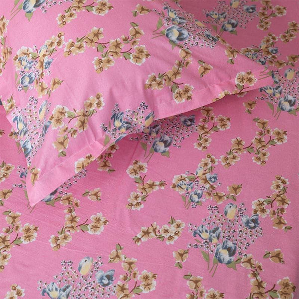 Buy Iktha Floral Bedsheet - Pink Bedsheets from Vaaree