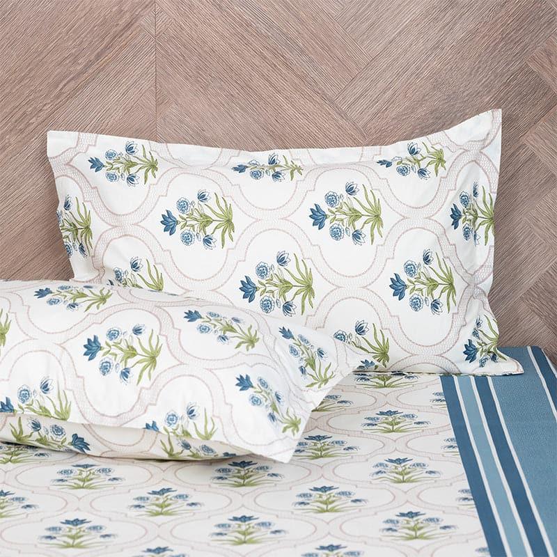 Buy Imara Flora Bedsheet - Blue Bedsheets from Vaaree