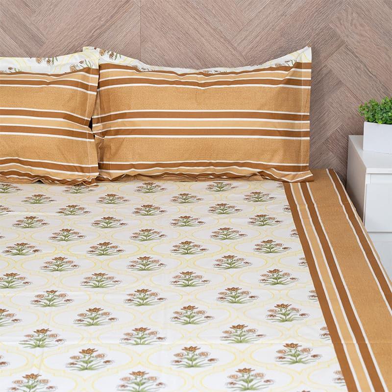 Buy Imara Flora Bedsheet - Brown Bedsheets from Vaaree