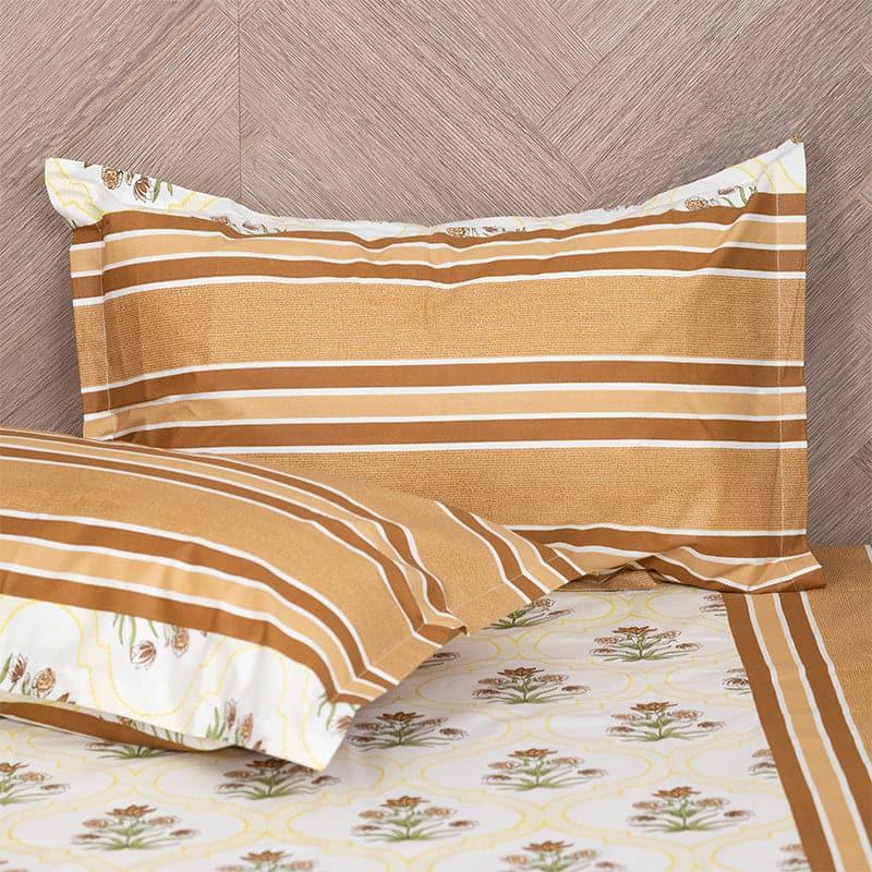 Buy Imara Flora Bedsheet - Brown Bedsheets from Vaaree