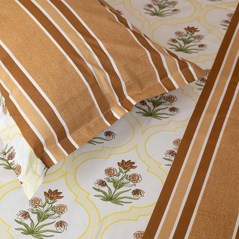 Buy Imara Flora Bedsheet - Brown Bedsheets from Vaaree