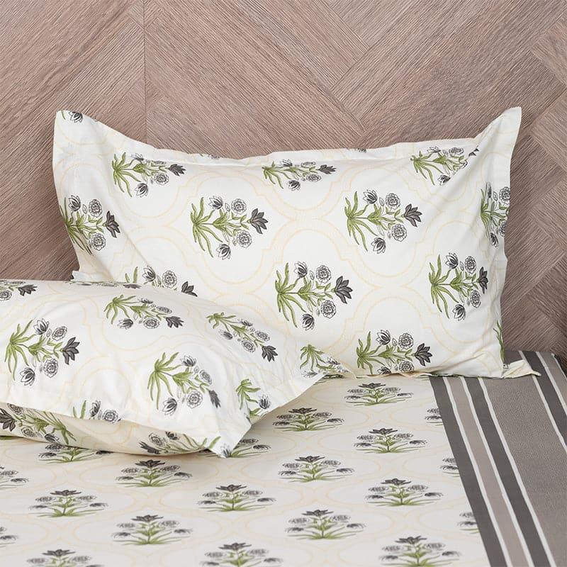 Buy Imara Flora Bedsheet - Grey Bedsheets from Vaaree