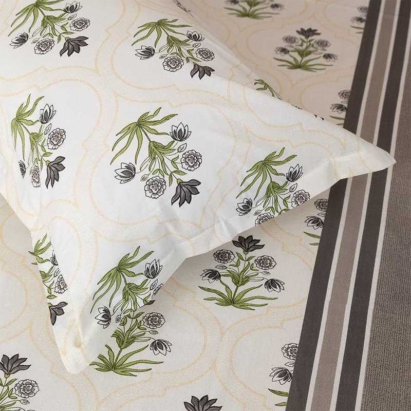 Buy Imara Flora Bedsheet - Grey Bedsheets from Vaaree