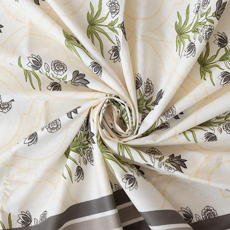 Buy Bedsheet - Imara Flora Bedsheet - Grey at Vaaree online