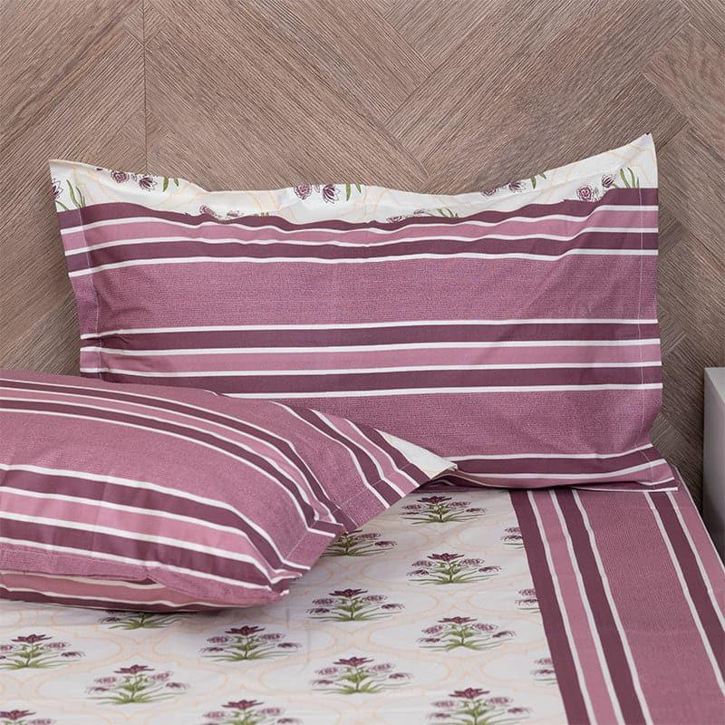 Buy Imara Flora Bedsheet - Purple Bedsheets from Vaaree