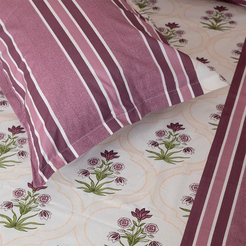 Buy Imara Flora Bedsheet - Purple Bedsheets from Vaaree