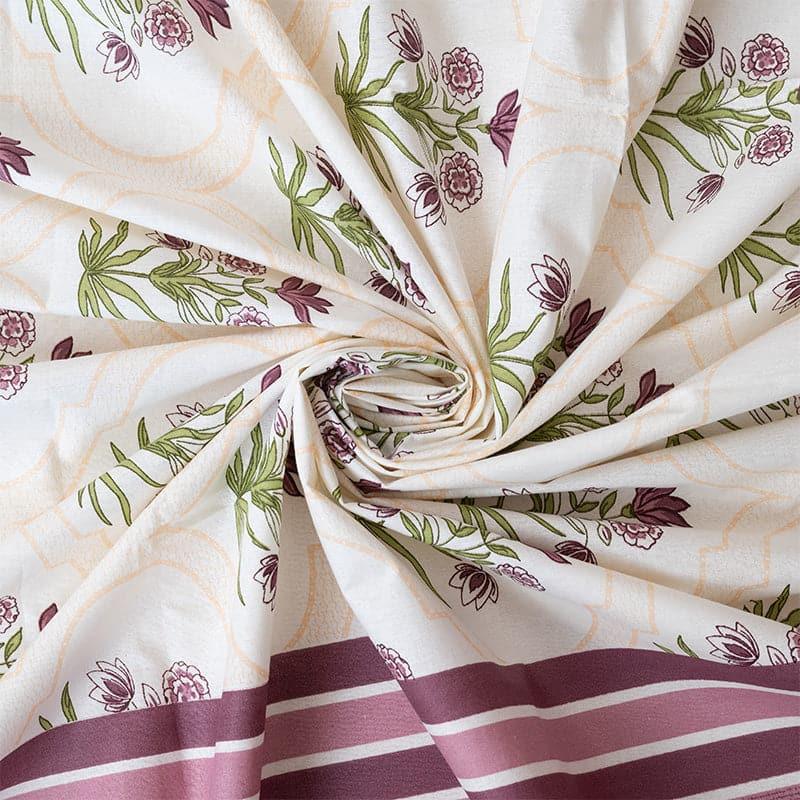 Buy Imara Flora Bedsheet - Purple Bedsheets from Vaaree