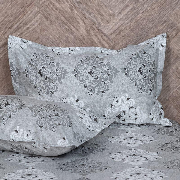 Buy Ivora Ethnic Bedsheet - Grey Bedsheets from Vaaree