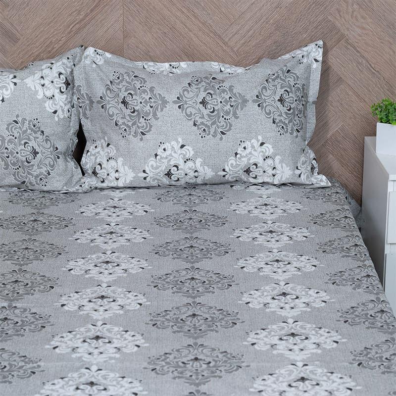 Buy Ivora Ethnic Bedsheet - Grey Bedsheets from Vaaree