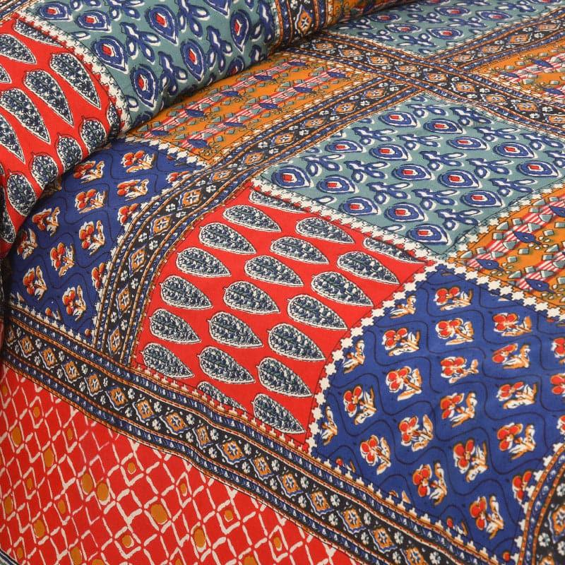 Buy Jarda Applique Print Bedsheet - Multicolor Bedsheets from Vaaree