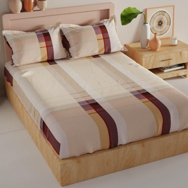 Buy Jipa Striped Bedsheet - Beige Bedsheets from Vaaree