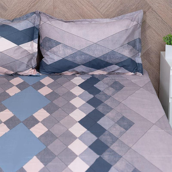 Buy Jora Geometric Bedsheet - Blue Bedsheets from Vaaree