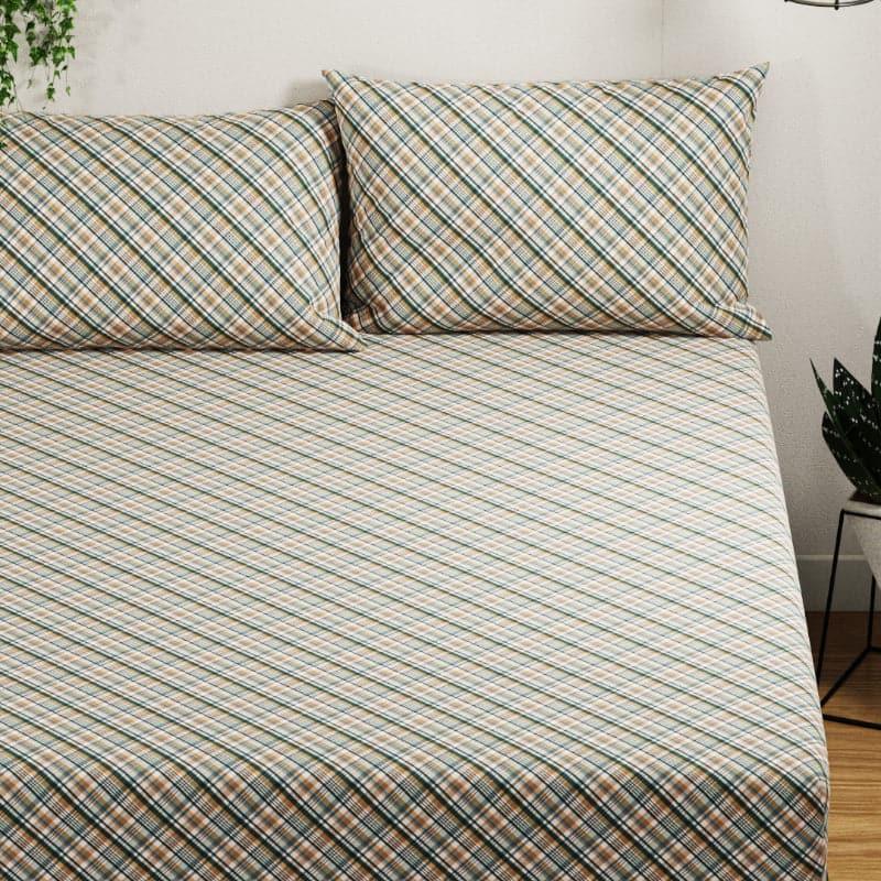 Buy Karime Grided Bedsheet - Green Bedsheets from Vaaree