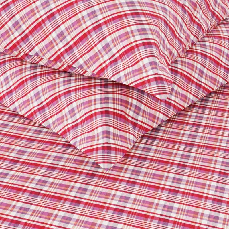 Buy Karime Grided Bedsheet - Red Bedsheets from Vaaree