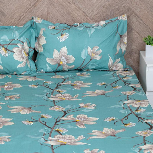 Buy Lidera Flora Bedsheet - Blue Bedsheets from Vaaree