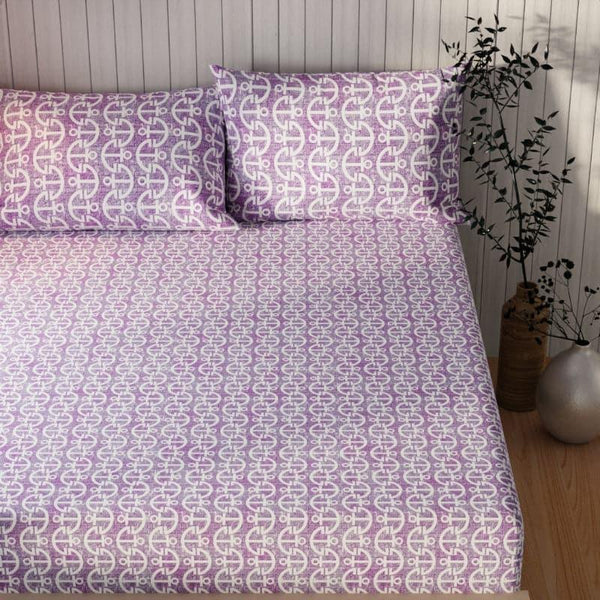 Buy Lorei Flora Bedsheet - Lilac Bedsheets from Vaaree