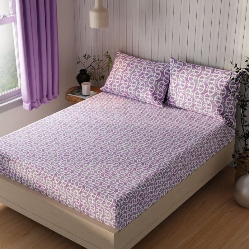 Buy Lorei Flora Bedsheet - Lilac Bedsheets from Vaaree