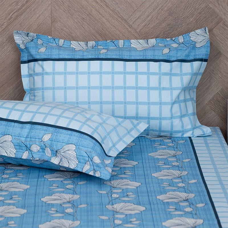 Buy Manora Floral Bedsheet - Blue Bedsheets from Vaaree