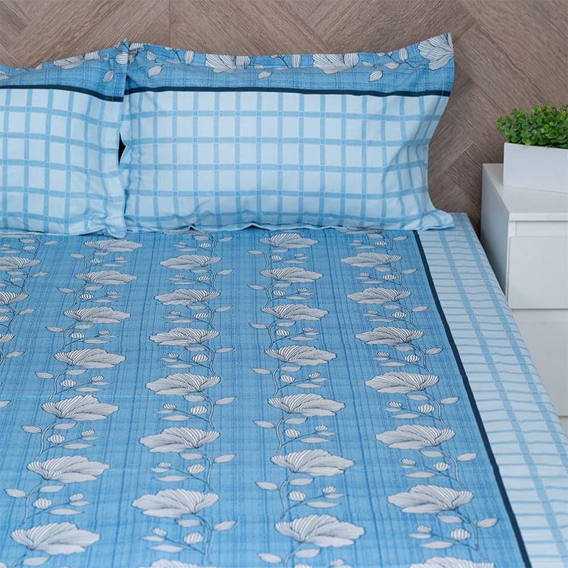 Buy Manora Floral Bedsheet - Blue Bedsheets from Vaaree