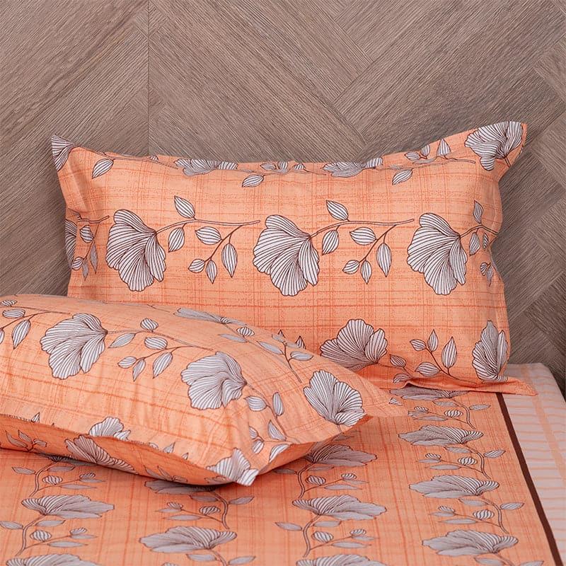 Buy Manora Floral Bedsheet - Orange Bedsheets from Vaaree