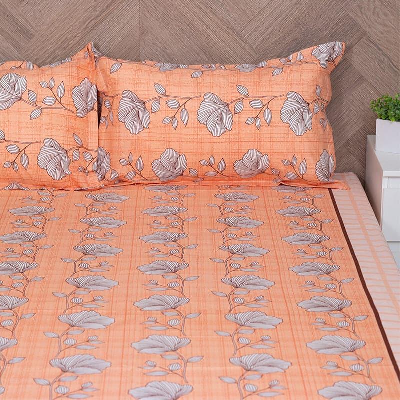 Buy Manora Floral Bedsheet - Orange Bedsheets from Vaaree