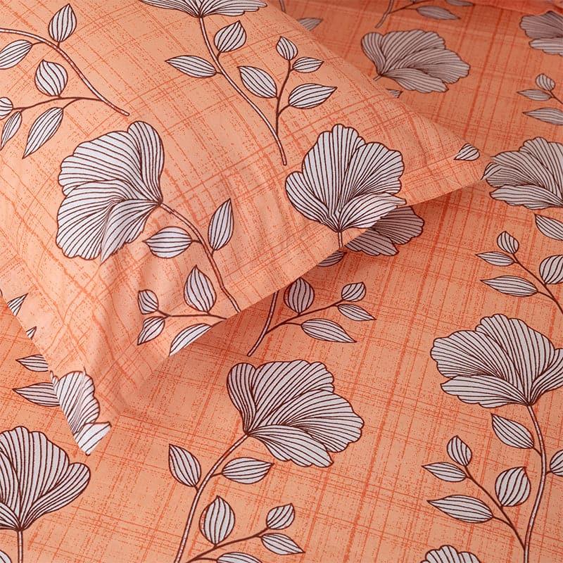 Buy Manora Floral Bedsheet - Orange Bedsheets from Vaaree