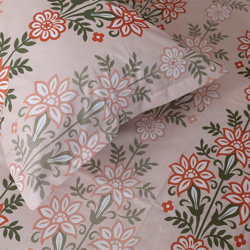 Bedsheets - Misha Floral Bedsheet - Orange