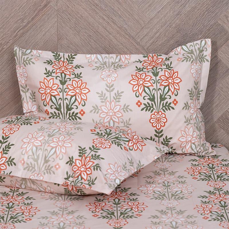 Bedsheets - Misha Floral Bedsheet - Orange