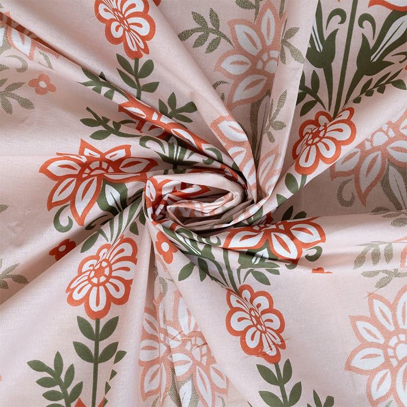 Bedsheets - Misha Floral Bedsheet - Orange