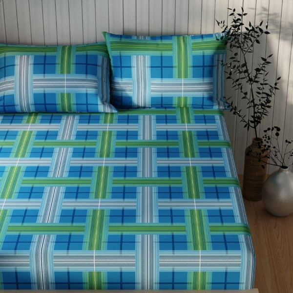 Buy Mistra Checkered Bedsheet - Blue Bedsheets from Vaaree