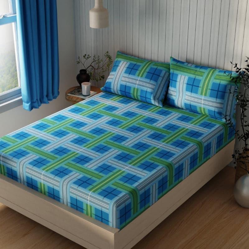 Buy Mistra Checkered Bedsheet - Blue Bedsheets from Vaaree