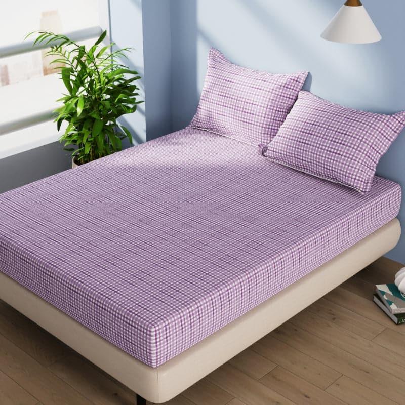 Buy Niko Grided Bedsheet - Purple Bedsheets from Vaaree