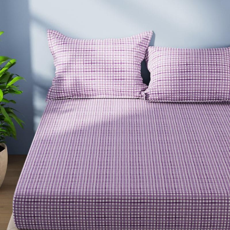 Buy Niko Grided Bedsheet - Purple Bedsheets from Vaaree