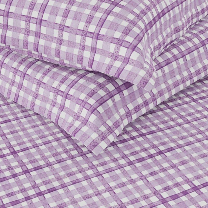 Buy Niko Grided Bedsheet - Purple Bedsheets from Vaaree