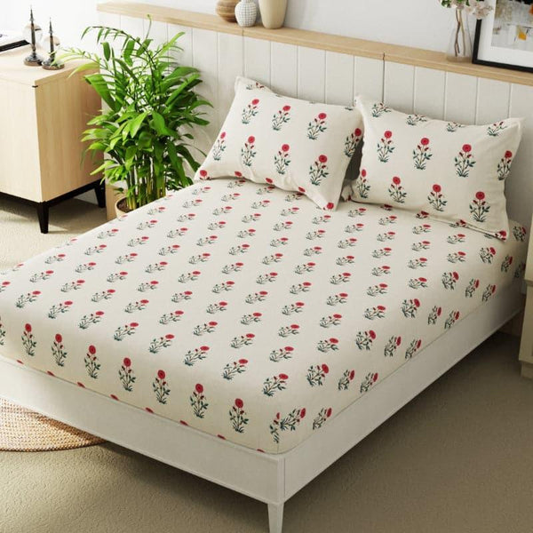 Buy Bedsheet - Niro Ethnic Floral Bedsheet at Vaaree online