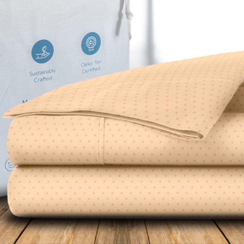 Buy Numa Swiss Dot Bedsheet - Almond Bedsheets from Vaaree