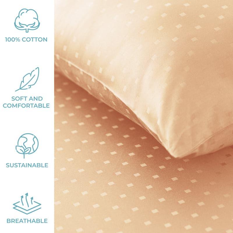 Buy Numa Swiss Dot Bedsheet - Almond Bedsheets from Vaaree