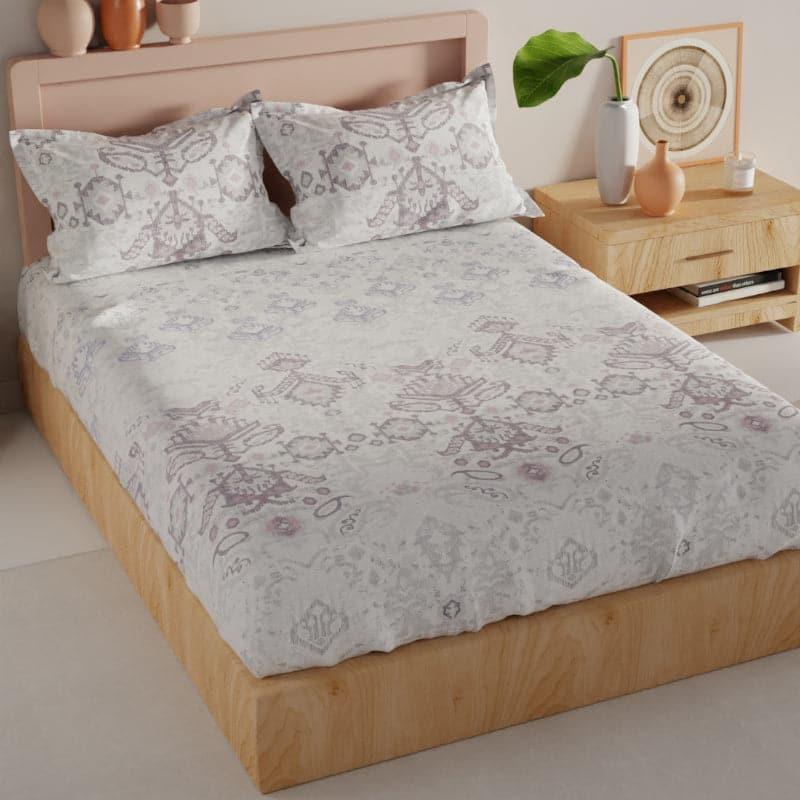 Buy Ovaka Floral Bedsheet - Grey Bedsheets from Vaaree