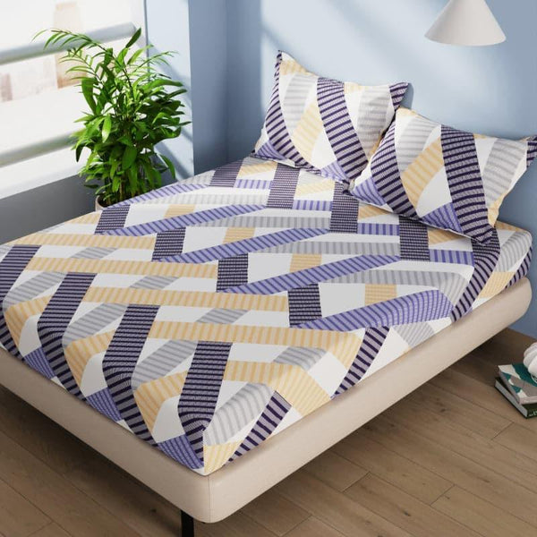 Buy Pordo Striped Bedsheet - Blue Bedsheets from Vaaree