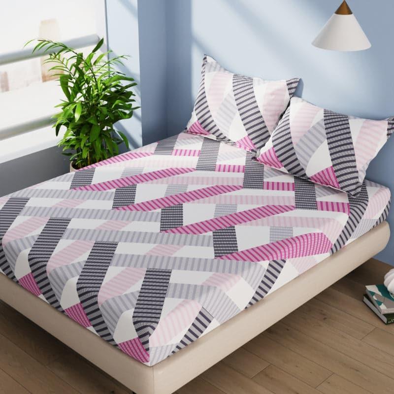 Buy Pordo Striped Bedsheet - Pink Bedsheets from Vaaree