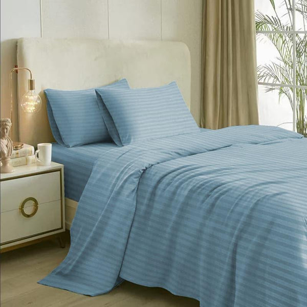 Bedsheets - Romer Stripe Bedsheet - Blue