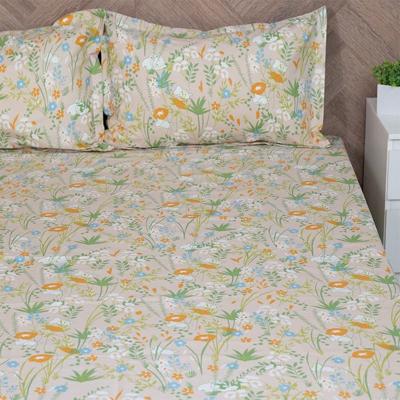 Bedsheets - Shitha Floral Bedsheet - Green