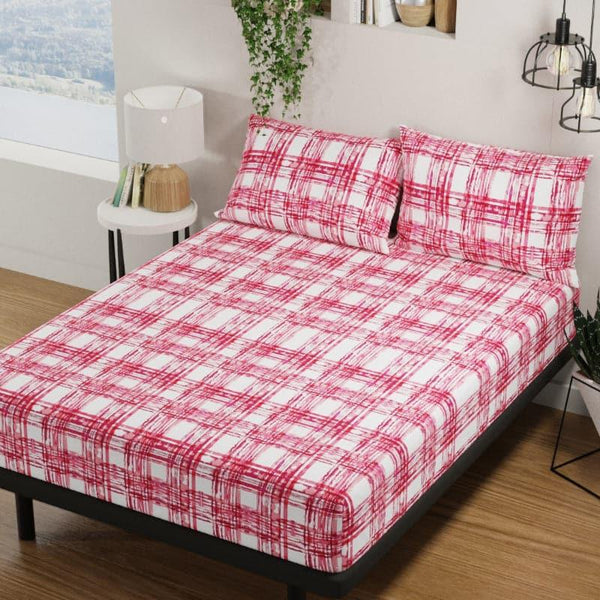 Buy Stellara Striped Bedsheet - Pink Bedsheets from Vaaree